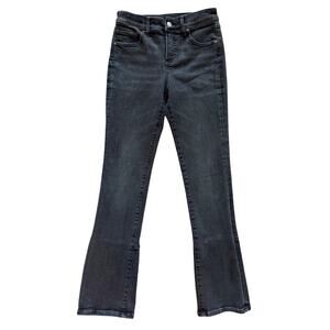 Express Jeans Women's Sz 2S 2 Short Black Skyscraper Mid Rise Flare Slit bootcut